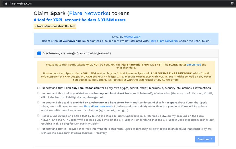 Spark Token (Flare Network) Kayıt işlemi